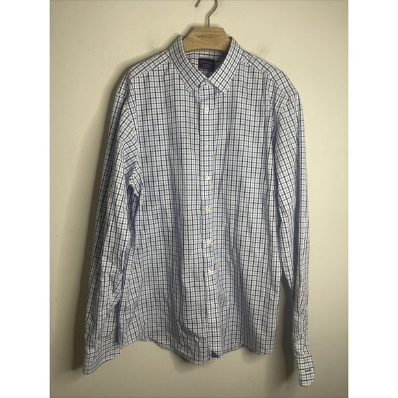 UNTUCKit Shirts Untuckit Mens Xl Tall Blue Check Long Sleeve